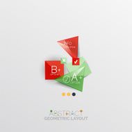 Glossy paper style geometric abstract infographic design N164