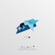 Glossy paper style geometric abstract infographic design N165