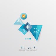Glossy paper style geometric abstract infographic design N166