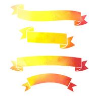 vector watercolor colorful ribbons banners N16