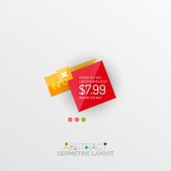 Glossy paper style geometric abstract infographic design N167