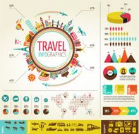 Travel and tourism infographics with data icons elements