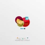 Glossy paper style geometric abstract infographic design N168