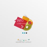 Glossy paper style geometric abstract infographic design N169