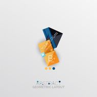 Glossy paper style geometric abstract infographic design N171