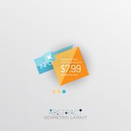 Glossy paper style geometric abstract infographic design N172