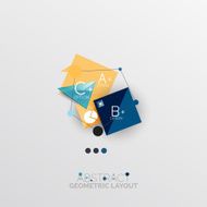 Glossy paper style geometric abstract infographic design N173