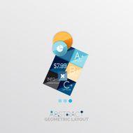 Glossy paper style geometric abstract infographic design N174