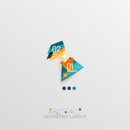 Glossy paper style geometric abstract infographic design N175