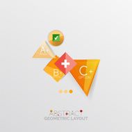 Glossy paper style geometric abstract infographic design N176