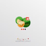 Glossy paper style geometric abstract infographic design N177