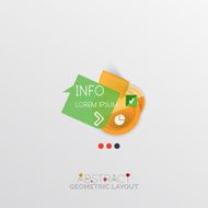 Glossy paper style geometric abstract infographic design N178
