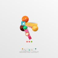 Glossy paper style geometric abstract infographic design N179