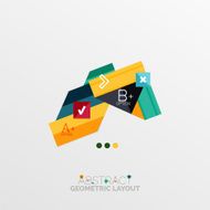 Glossy paper style geometric abstract infographic design N180