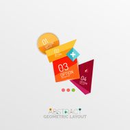 Glossy paper style geometric abstract infographic design N181
