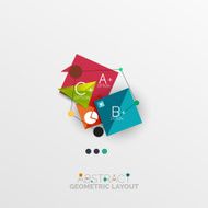 Glossy paper style geometric abstract infographic design N182
