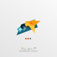 Glossy paper style geometric abstract infographic design N183
