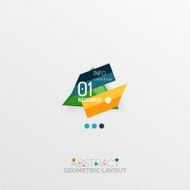 Glossy paper style geometric abstract infographic design N184