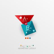 Glossy paper style geometric abstract infographic design N185