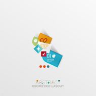 Glossy paper style geometric abstract infographic design N186