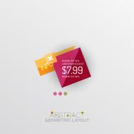 Glossy paper style geometric abstract infographic design N187