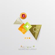 Glossy paper style geometric abstract infographic design N188