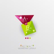Glossy paper style geometric abstract infographic design N189