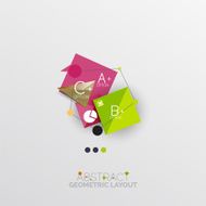 Glossy paper style geometric abstract infographic design N190