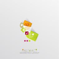 Glossy paper style geometric abstract infographic design N191
