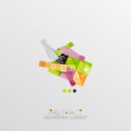 Glossy paper style geometric abstract infographic design N192
