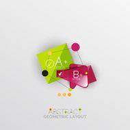 Glossy paper style geometric abstract infographic design N194