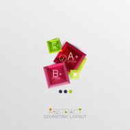 Glossy paper style geometric abstract infographic design N195