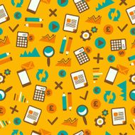 Seamless pattern with accountancy equipment