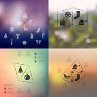 Christmas infographic with unfocused background N68
