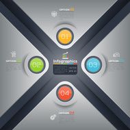 Modern business X shape infographics graphic design layout