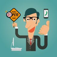 Businessman online the social network