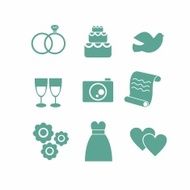 Set of vector St Valentines day illustration and typography elements N2