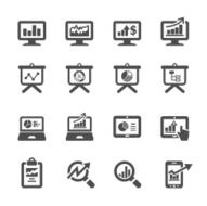 infographic and chart icon set 4 vector eps10
