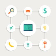 Infographic design with paper creative icons