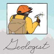 Double Exposure Geologist Working