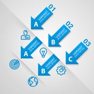 Modern business steps origami style options banner