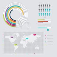 Set of infographics elements in modern flat business style N6