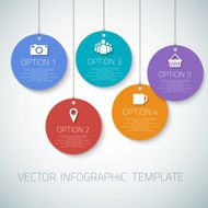 Web Infographic Round Badges Template Layout With Vector Icons