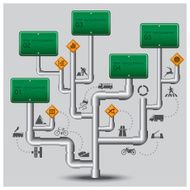Road And Street Traffic Sign Business Infographic N13