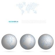 Vector Abstract Telecommunication Earth Map N6