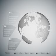 World globe Infographic template for business design abstract background vector