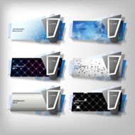 Big Infographic banners set origami styled vector