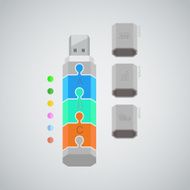 Flash drive idea concept Infographic vector