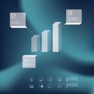 Column graph infographics template Line icons of project management business