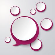 Purple White Speech bubble With Circles